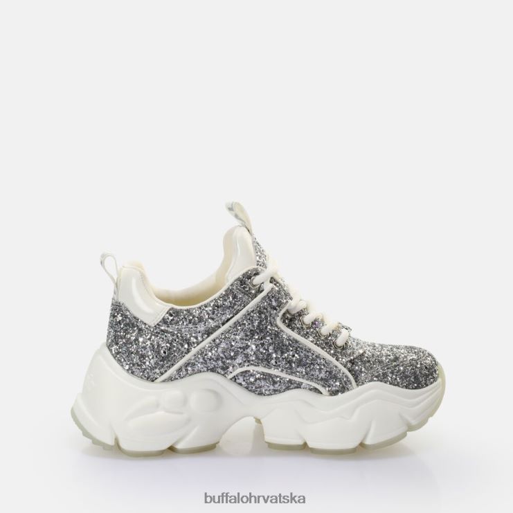 bijela/srebrna Buffalo binary glam sneaker sneaker low vegan |tenisice TDD6T501